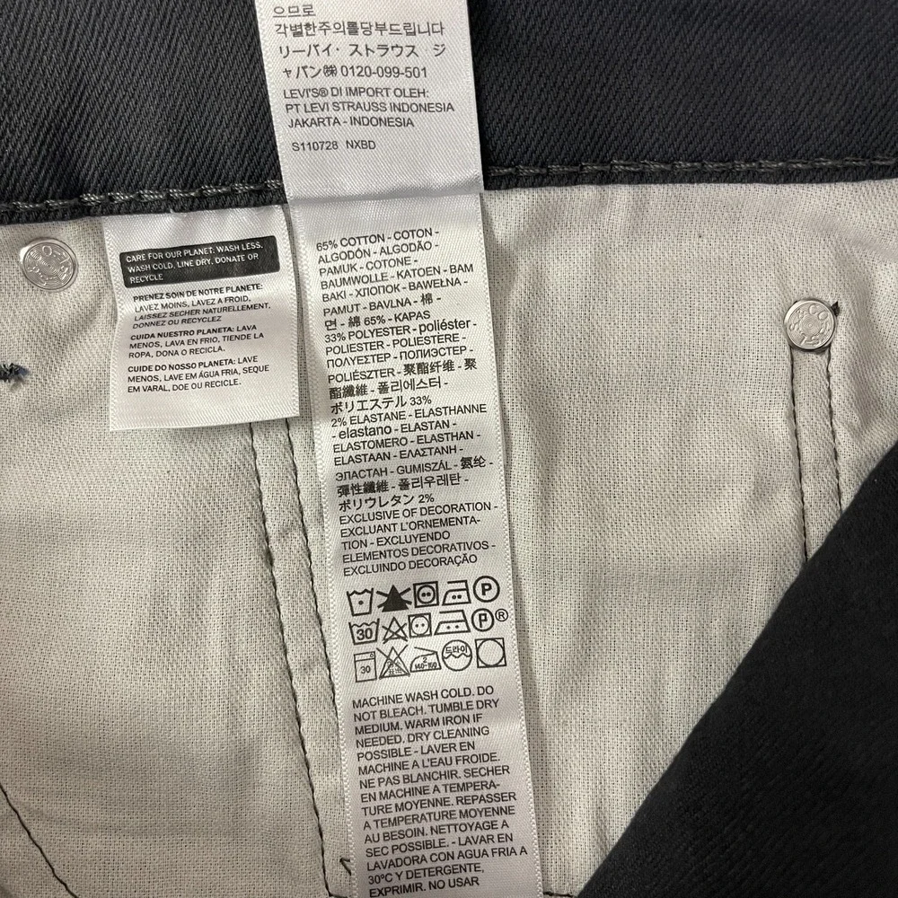 Levis 541 Jeans Mens 38x32 Gray Athletic Tapered Dark Wash Stretch Denim Casual